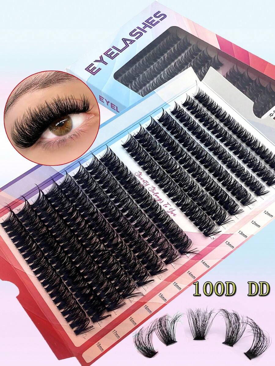 15排 300簇 60/80/100片 0.05 0.07 D/DD 蓬鬆感 10-18mm 混長熱黏合 纖維感 濃密捲度 單簇假睫毛 適合派對日常 DIY 睫毛接種 濃密款 可重複使用 - 黑色 - 查看 1