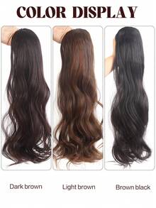 50cm Clip In Wavy Hair Topper For Women High Crown Volumizing Hairpiece Synthetic Fiber Hair Extensions With BB Clips Daily Wear Party Festival Hairstyle - Multicolor - View 4