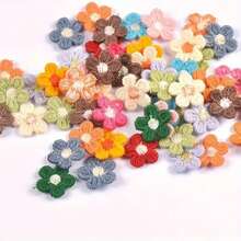 50 1.5cm Multi-Color Five-Petal Flower Lace Fabric Patches (Non-Adhesive) DIY Handicraft Material Clothing Hat Decorative Accessories Random Mixed Colors - Multicolor - View 9
