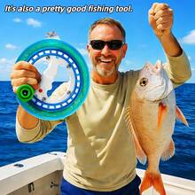 Heavy Duty Fishing Reel | Flying Line Reel | Includes 984ft Line And Connector | Suitable For Saltwater Fishing | Boat Fishing | Features Telescopic Handle And Spring Locking Mechanism | ABS Anti-Aging Material - Spool - View 2