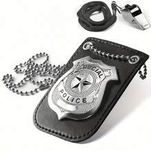 2PCS Cosplay Police Roleplay Props, Includes Badge Prop + Whistle Prop, Suitable For Adult Halloween Costume, Gift For Friends Or Roleplay - Multicolor - View 8