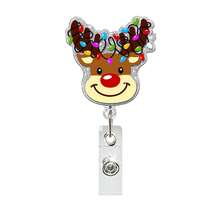 1pc Christmas Fun Scroll-Style ID Badge Holder, ID Card Name Tag Clip, Christmas Fun Design, Suitable For Doctors, Nurses, Office Staff, Party Use, Back To School Essential, Christmas Badge Home Decor Christmas Decoration Room Decor - Multicolor - View 5