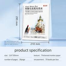 1pc Acrylic Marker Dedicated A4 Drawing Pad, High-Quality Painting Paper Spiral Coil Notebook, Double-Sided Drawing, Ink Resistant To Bleeding, Smooth Coloring With Even Tones, Suitable For Art Students Hand Drawing, Daily Doodling, Outdoor Sketching, Quick Sketches, Universal Drawing Notebook For Students And Adults - Drawing Marker - View 10