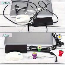 7 piezas Organizador de cables de PVC con diseño de frutas de dibujos animados, organizador de cables lindo para estudiantes niñas, almacenamiento de cables de auriculares, cables de datos, cables de carga, gestión de cables - AA - Ver 9