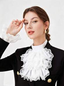 1 Set Vintage Lace Court Style Pleated Fake Collar & Fake Sleeve Set - Multicolor - View 2