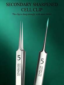 2pcs Professional Precision Blackhead Tweezers, Ultra-Fine Tip, High-Hardness Rust-Proof Stainless Steel Material, Comfortable Strong Grip, Suitable For Facial Hair, Beard Grooming And Home Skincare - Multicolor - View 3