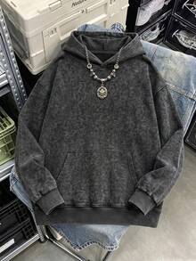 Eye-Catching Sweatshirt With A Dark, Atmospheric Vibe, Featuring A Central Longsword Design Entwined With Floral Motifs And Wing-Like Line Patterns. - Black - View 6