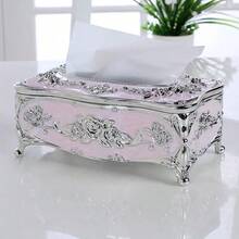 1pc European Luxury Home Desktop Tissue Box, Suitable For Living Room, Coffee Table, High-End Hotel Restaurant Kitchen, Napkin Dispenser Box And Home Tissue Storage Box, Ideal Decorative Piece For Hotel Coffee Table And Dining Table - Multicolor - View 6