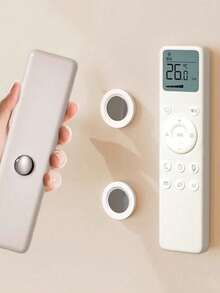 5pcs Magnetic Wall-Mounted Remote Control Holder, Strong Magnetic Remote Control Fixing Sticker, Suitable For Home TV And Air Conditioner Remote Controls, Double-Sided Strong Magnetic Clip, Home Decor Accessories, Room Decoration - Multicolor - View 3