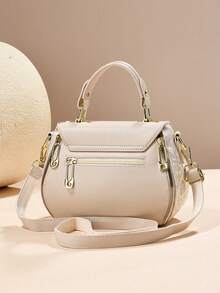 Women's 2-Piece Jacquard Pattern Bag Set, Elegant Handle Tote Handbag With Matching Wallet, Detachable Shoulder Strap Crossbody/Shoulder Bag, Suitable For Daily Use - Khaki - View 3