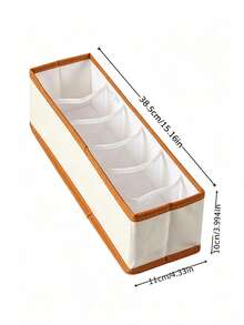 1pc 6-Grid Multi-Piece Bra Divider Storage Box, Belt Divider Storage Basket, Suitable For Home, Wardrobe, Sorting And Dividing Storage Organizer - Beige, Halloween, Gift - View 4