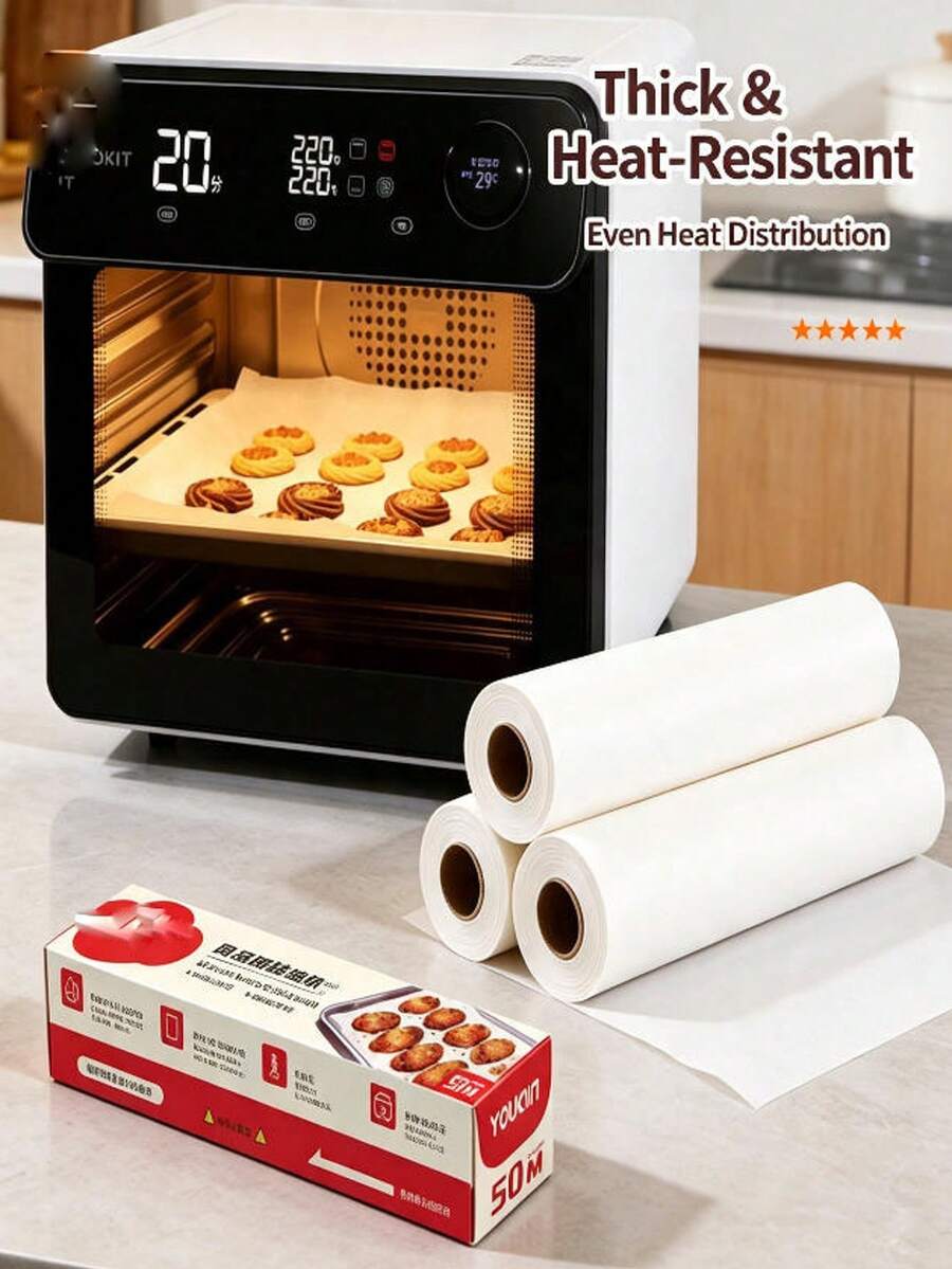 1roll Multi‑Purpose Silicone Oil Paper, High‑Temp Non‑Stick Oil‑Absorbing Baking Paper,Tear‑Off Design For Easy Convenient Access,Practical Kitchen Tool For Oven Tray Barbecue Roasting Meat,Household Kitchen Supply For Housewarming, Mother's Day Gift