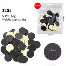 50Pcs Nail Sanding Paper With 1pc Metal Disc Nail Drill Bit 25mm Pedicure Disc Replacement Sanding Discs Bits For Nail Drill Foot Files Electric Remove Calluses And Dead Skin Manicure Pedicure Tool Accessories - Multicolor - View 18