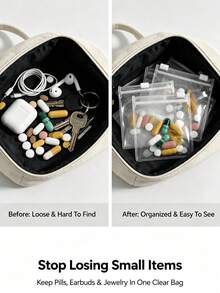 50/20/10pcs Reusable Transparent Slider Storage Bags, Waterproof Sealed Self-Sealing Bags, Can Store Pills, Earrings, Rings, Jewelry, Small Items, Back To School, Home Storage, Travel Portable Organizer Accessories, Portable Multi-Functional Storage Small Bags - Multicolor - View 2