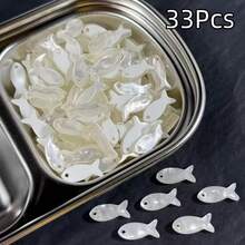 11/22/33Pcs Cat & Fish Shaped Sewing Buttons, Double Hole Faux Pearl Shell Texture Decorative Buttons, Black & White Animal Buttons, Suitable For Clothing, Sweaters, Crochet, Scrapbooking, Handmade Jewelry DIY Materials, Random Color - Multicolor - View 15
