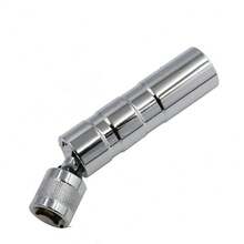 2pcs/Set Spark Plug Socket Wrench, 14mm+16mm, 3/8" Strong Magnetic Universal Swivel, Spark Plug Removal Tool With Magnet, 360° Rotating Adjustable Joint Design, Suitable For 19 Scenarios, Mechanical Repair, DIY Use - Silver - View 4