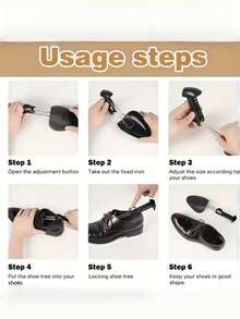 QKC 2 Pairs Adjustable Shoe Stretchers, Unisex Shoe Shape Correctors, Adjustable Length Shoe Form Maintainers Suitable For Dress Shoes And Athletic Shoes - 2 Pairs - Black - View 7