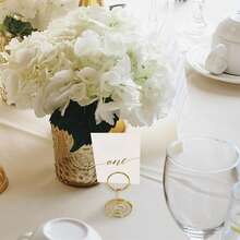 Sturdy Gold Round Table Card Holders, 30 Pieces With Metal Clip, For Menu Cards, Notes, And Photos, Table Stands For Celebrations And Weddings - 30pcs - View 5
