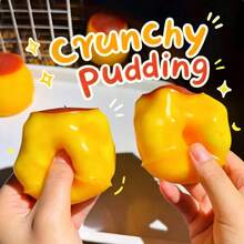 1pc Crispy Pudding Squishy Toy, No Rebound Dent, Crisp Sound When Squeezed, Includes Building Block Clay, Hard And Soft Texture, Handmade Toy, Stress Relief Squishy/Classroom Toy, Soft And Chewy, Halloween - Multicolor - View 3