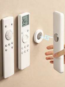 5pcs Magnetic Wall-Mounted Remote Control Holder, Strong Magnetic Remote Control Fixing Sticker, Suitable For Home TV And Air Conditioner Remote Controls, Double-Sided Strong Magnetic Clip, Home Decor Accessories, Room Decoration - Multicolor - View 1