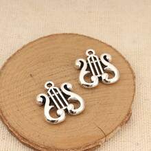 50pcs Random Assorted Musical Note/Instrument Pendant Charms, Alloy Material, Sweet & Cool Y2K Style, Classic Silvery Fashion Music Festival Party Punk Jewelry Making Accessories - A5529 - View 8