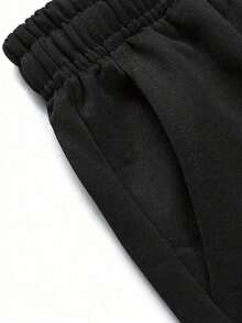 2pcs Men's Plus Size Elastic Waist Drawstring Wide Leg Solid Color Sweatpants, High Drape Loose Straight Leg Casual Sports Long Pants - Multicolor - View 5