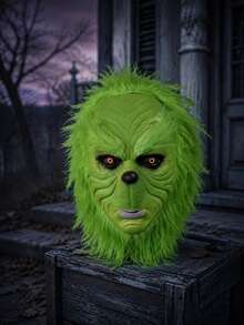 Green Furry Full-Face Monster Mask For Adult Halloween Costume Party Dress-Up - Multiple Styles - View 6