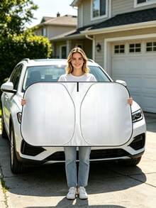 1pc Car Sun Shade, Front Windshield Sun Protection Heat Insulation Shade, Car Interior Sun Protection Accessory, Universal Car Sun Shade, Upgraded Car Sun Umbrella, Easy To Install And Foldable Storage, Suitable For Sedan, SUV And Pickup Truck, Heat Protection Sun Shade Device, Essential Car Sun Shade For Summer - 1pc - View 4