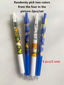 Van Gogh "The Starry Night" 2pcs/4pcs Ballpoint Pens: High-Quality Retractable 0.5mm Fine Tip, Smooth Writing, Perfect For Journaling And School Use - Multicolor - View 12