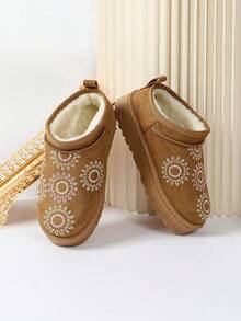 Women's Thick Sole Snow Boots 2026 New Winter Thermal Lined Warm Fuzzy Non-Slip Winter Shoes, Suitable For Snow Play, Warm, Comfortable, Fashionable. Plus Size - Camel - View 2