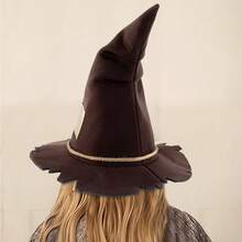 Cross-Border New Scarecrow Patch Witch Hat Halloween Witch Hat Party Accessory Costume - Rust Brown - View 4