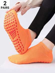 yuluan 2 Pairs Non-Slip Silicone Socks For Men And Women, Floor Socks, All-Season Breathable Adult Yoga Socks, Fitness Dance Socks, Playground Non-Slip Socks, Adult Indoor Non-Slip Socks, Summer Yoga Pilates Socks/Trampoline Grip Socks - Multicolor - View 4
