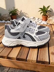 Children's Sports Shoes With Lace-Up, Hook And Loop, Slip-On Design - Grey - View 7