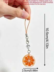 1pc Realistic Fruit Kiwi Watermelon Strawberry Lemon Slice Pendant Keychain, Bag Charm Accessory - Multicolor - View 6