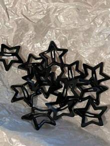 5/30pcs Women's Y2K Pentagram Metal Hair Clips Suitable For Daily Use - Black - View 1