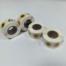 Round Sunflower Decorative Sticker Roll, Floral Self‑Adhesive Stickers For Gift Envelope Cup DIY Decoration - Multicolor - View 5