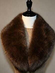 1pc Casual Faux Fur Autumn/Winter Women's Coat With Collar Accessory - Multicolor - View 11