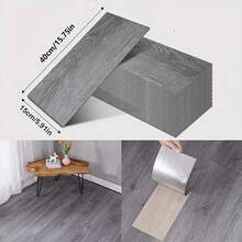 22pcs Wood Grain Panel 3D Waist Line PVC Material Self-Adhesive Backing Baseboard Wall Sticker Floor Trim Corner Line Sticker, Self-Adhesive Floor Decoration Waterproof Durable With Backing - Baseboard 22pcs - View 3