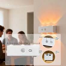 New Smart RGB Color Light-Sensing Magnetic Charging Cat Eye Ambient Light, 6-Head Cat Eye Sensor Wall Lamp, USB Rechargeable, RGB Night Light, Suitable For Bedroom/Stairs/Closet, Modern Aesthetic Spotlight - Multicolor - View 5