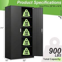 Lockable Heavy‑Duty Freestanding Storage Locker Cabinet, Multi‑Compartment Organizer With Adjustable Shelves, Versatile Furniture For Multi‑Scenario Indoor Decoration - 36"H - View 11