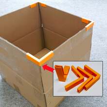 4pcs Printed Carton Corner Right Angle Clips,Corrugated Box Edge Reinforcement Fixing Clamps For Box Reuse & Storage Bucket Making,Autumn Home Decor,Christmas Decor Home - Multicolor - View 7