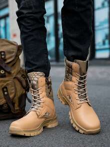 High Quality Hiking Boots, Fashion Tactical Boots, Tactical Boots, Men's Sports Outdoor Hiking Shoes, Hiking Shoes, Hiking Boots, Wear-Resistant High Quality Boots, Winter Outdoor Snow Boots, Non-Slip Hiking Shoes, - Camouflage 132 - View 4