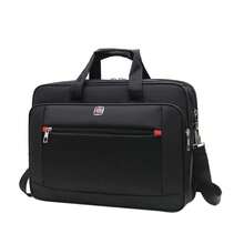 1pc Men's Business Travel Bag, Vintage Crossbody Handbag Design, Large Capacity Shoulder Bag, Zipper Closure Adjustable, Commute Shopping Daily Multi-Functional - Black - View 2