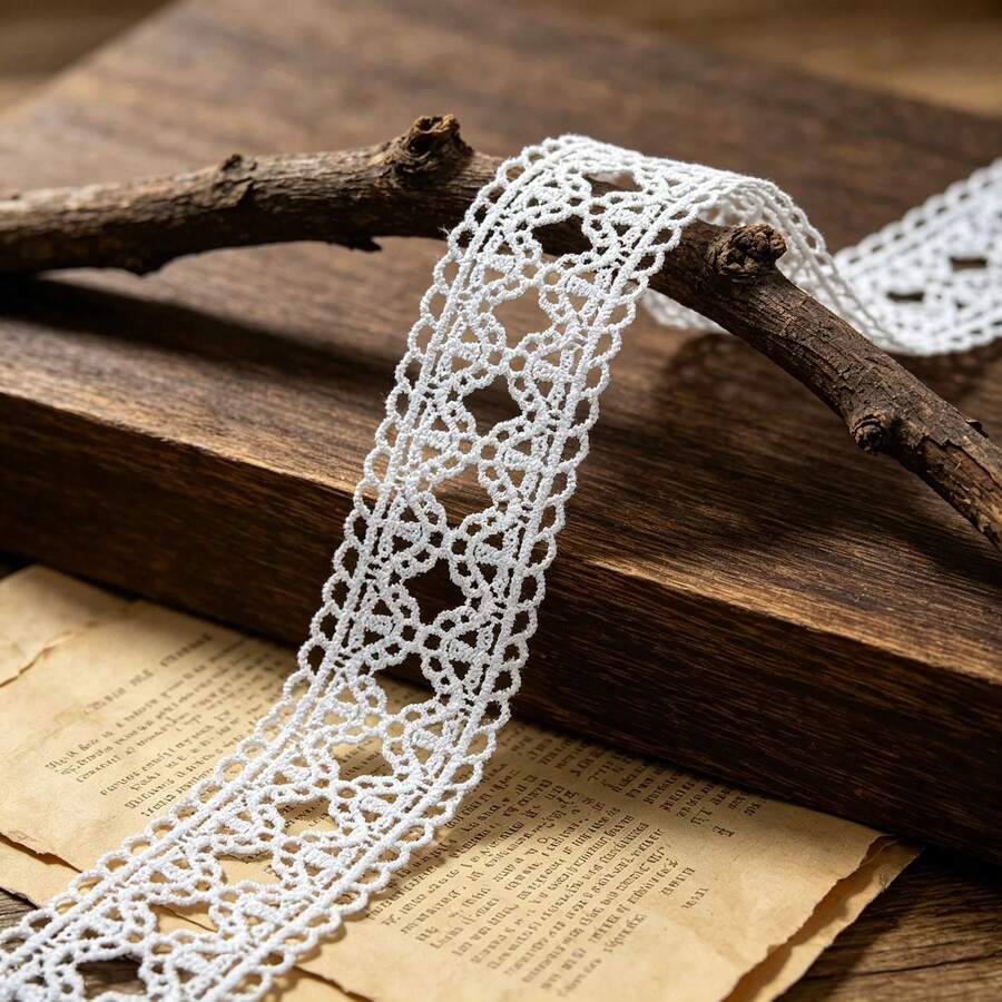 Retro Embroidered Lace Ribbon Tassel Lace Trim, 1.61 Inches Wide. Lace Decorative Technique. Suitable For DIY Embroidered Bed Skirts, Wedding Party Decorations, Jumpsuits, And Craft Decorations | Embossed Design | Decorative Item - Multicolor - View 1