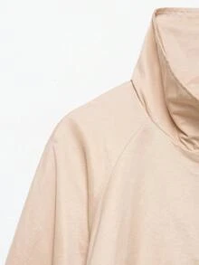 DEEKA 秋季新款女式歐美風時尚簡約百搭長袖立領夾克外套 - 淺粉色 - 查看 6
