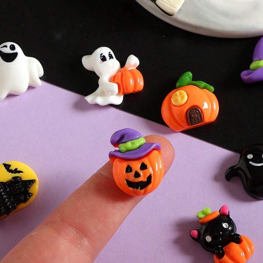 Halloween Resin Small Accessories DIY Water Cup Fridge Magnet Phone Case Shoe Charm Hair Accessory Holiday Decor - Multicolor - View 1
