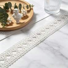 Retro Embroidered Lace Ribbon Tassel Lace Trim, 1.61 Inches Wide. Lace Decorative Technique. Suitable For DIY Embroidered Bed Skirts, Wedding Party Decorations, Jumpsuits, And Craft Decorations | Embossed Design | Decorative Item - Multicolor - View 10