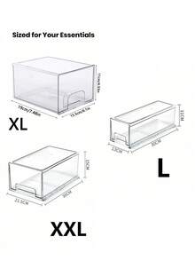 1/2/4pcs Transparent Large Capacity Desktop Drawer Storage Box, Drawer-Style Cosmetic Organizer, Suitable For Office, Kitchen Storage, Bedroom Storage, Suitable For Christmas Gifts, Halloween Gifts - Clear - View 10