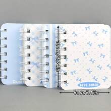 4Pcs Spiral Notebook, Portable Notepad, A7 Size, Bow Notebook, Pocket Notebook, Notebook, Office Record, Memo, Suitable For Study Record, Office, Memo, Back To School Season Essential, Suitable For Back To School / Back To School Season, Birthday Gift, Teacher's Day Gift, Thanksgiving Gift, Christmas Gift, New Year Multi-Holiday Gift - Multicolor - View 5