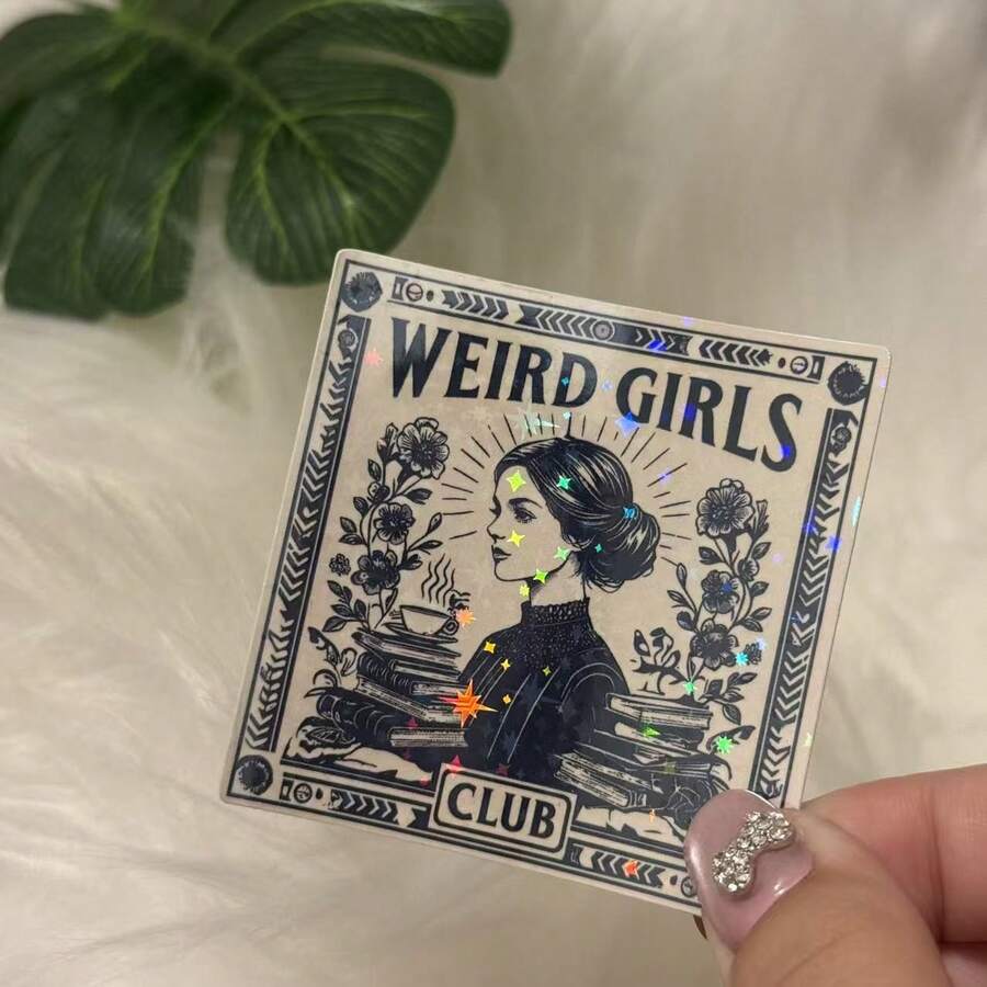 Weird Girl Club, Tribute To Women Who Love Reading, Are Thoughtful, And Don't Conform - Vinyl Sticker - Durable Smooth Surface, Self-Adhesive Bumper Sticker, Suitable For Cars, Windows, Laptops, Trucks,Water Bottles - Versatile Durable - Star Film - View 1